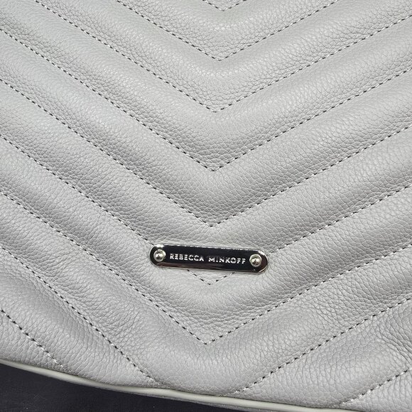 Rebecca Minkoff Light Gray Chevron Shoulder Bag - Picture 14 of 14